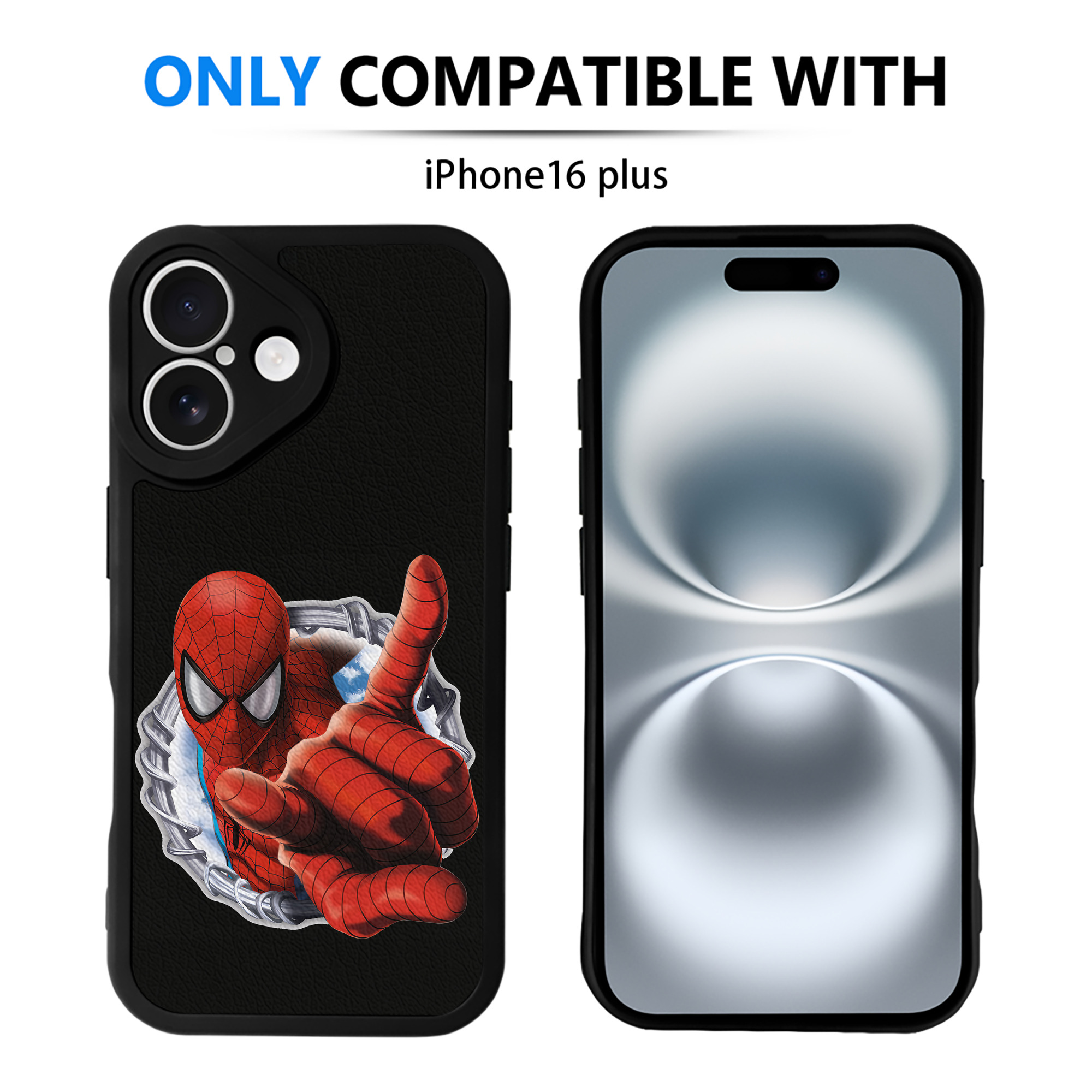 （画像用） Spider Man スパイダーマン 【iPhone 16シリーズ対応】シリコンスマホケース（レザー調） 材質：シリコン